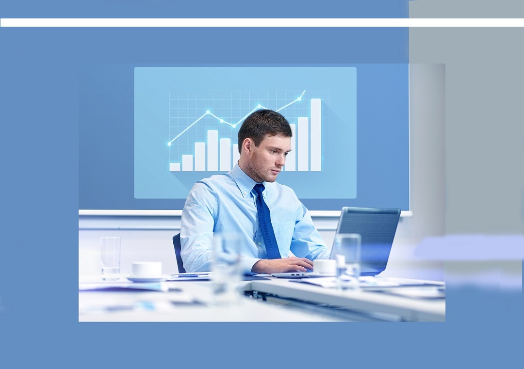 business, people and work concept – businessman with laptop comp